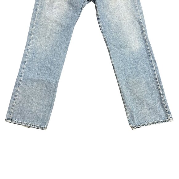 Hollister Mens 34x32 Relaxed Straight Leg Jeans Light Wash Distressed Denim - Picture 5 of 16